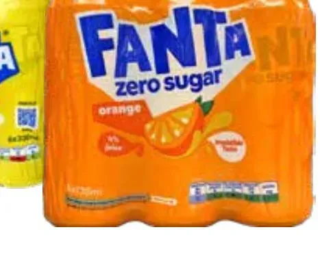 Fanta Orange, Lemon, Exotic, Zero Apple Citrus, Zero Ananas, Cassis, Zero Orange, Zero Citron, Zero Tutti, Zero Shokata, Sprite or Sprite Zero