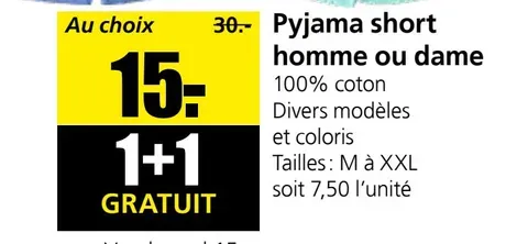 Men's or women's short pyjamas
