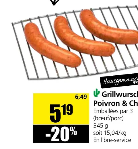 Grill sausage Pepper & Cheddar