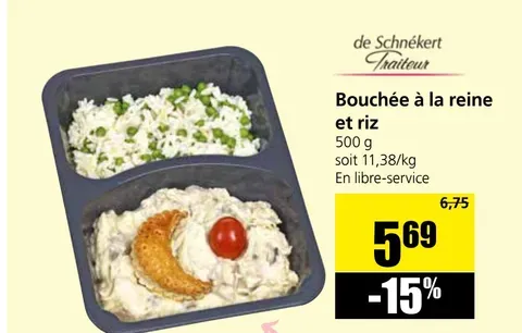 Chicken bouchée with rice