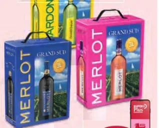 Grand Sud Merlot, rosé or Chardonnay white