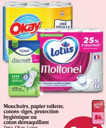 Tena, Okay, Lotus, Tempo or Demak'up Tissues, toilet paper, cotton swabs, hygienic protection or makeup remover cotton pads