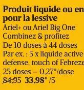 Ariel liquid or pods laundry detergent