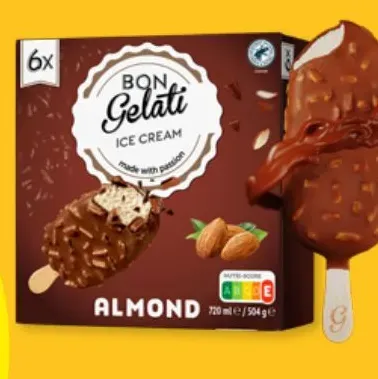 Almond ice cream bars