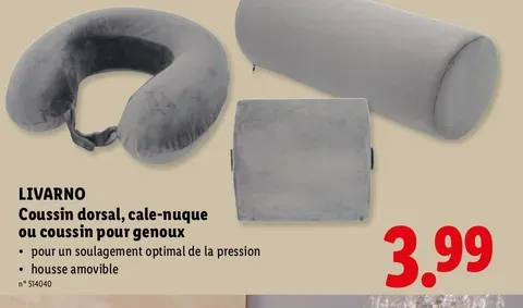 Back cushion, neck cushion or knee cushion