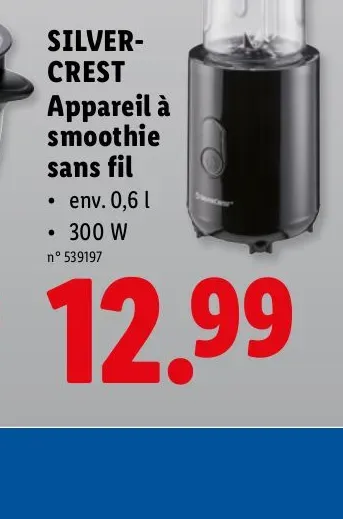 Cordless smoothie maker