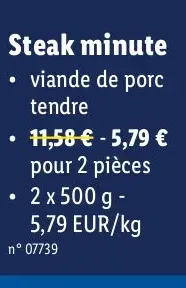 Pork minute steak