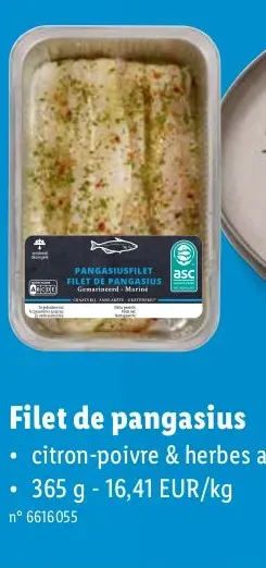 Pangasius fillet lemon-pepper & aromatic herbs